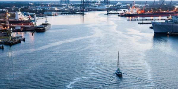 Elizabeth River in South Norfolk, Va.