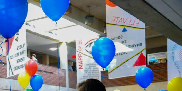 Balloons in the Great Space for the 2020 Career & Internship Fair