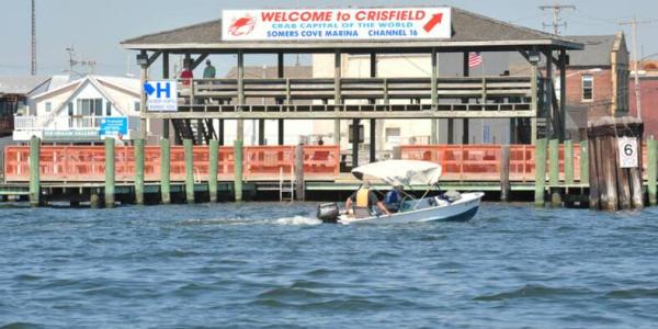 View of Crisfield harbor from the water