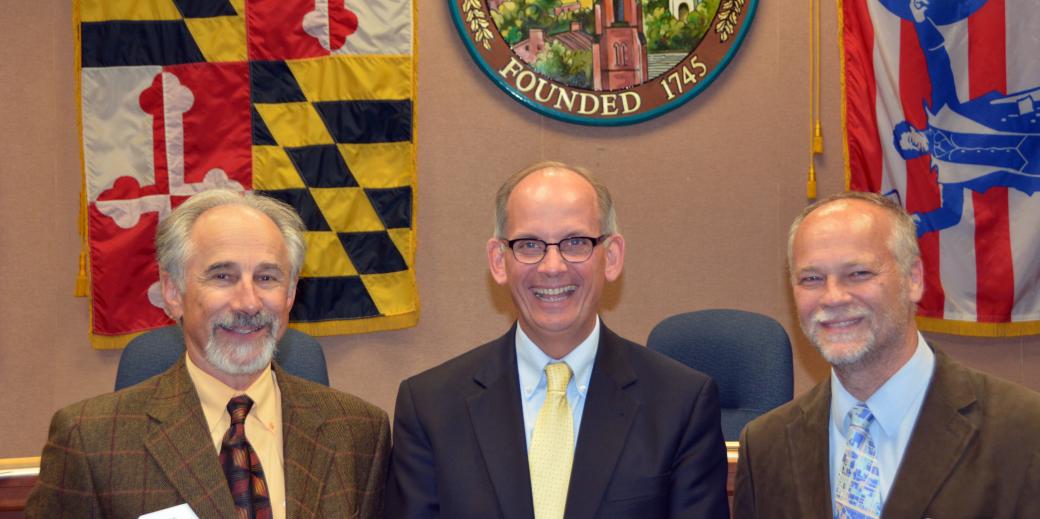 PALS director Uri Avin, Mayor of Frederick Randy McClement, NCSG director Gerrit Knaap celebrate the launch of PALS