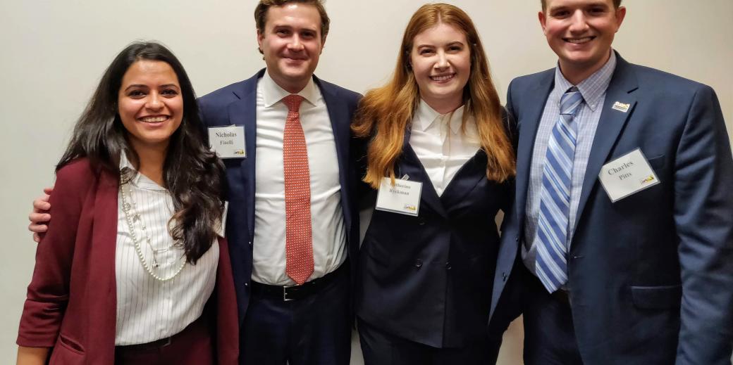 (Left to right) Mithila Mattoo, Nick Finelli, Catherine Ryckman (winner), and Charles Pitts.