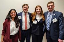 (Left to right) Mithila Mattoo, Nick Finelli, Catherine Ryckman (winner), and Charles Pitts.