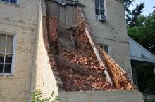 The butress, which lost its roof during the derecho, will be disassembled as part of a course this fall.