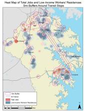 Final Heat Map total employment only with buffers