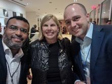 MRED Alums Malcolm Haith (left) and Adam Stone (right) with Margaret McFarland