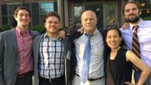 Left to right: URSP student Dan Kellman, Ph.D. alum Eli Knaap (now at Enterprise), Gerrit Knaap, Willow Lung-Amam and Ph.D. candidate Nick Finio