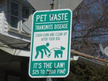 Pet waste sign