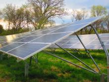 Poolesville Solar Panels at sunset