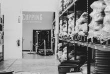 Black and white photo of Cupping Laboratory.