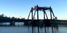 A rundown bridge on the Anacostia River