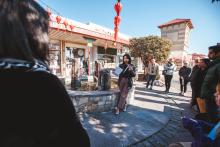 Person talking in Chinatown