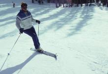 Roger skiing