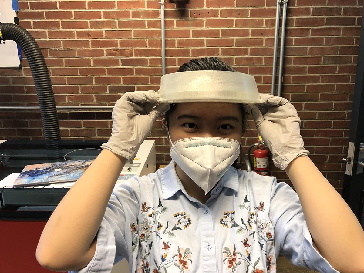 3D printed face masks and visor. 