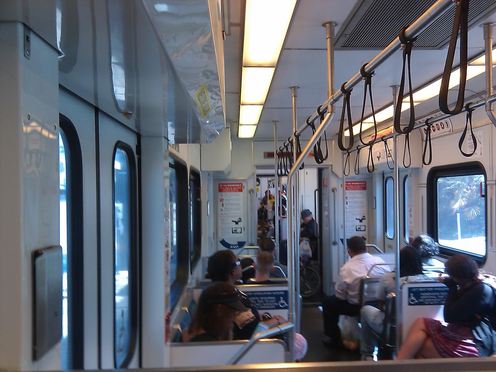 Inside of a bus