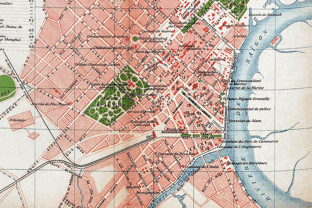 Map of Saigon River and surrounding territory