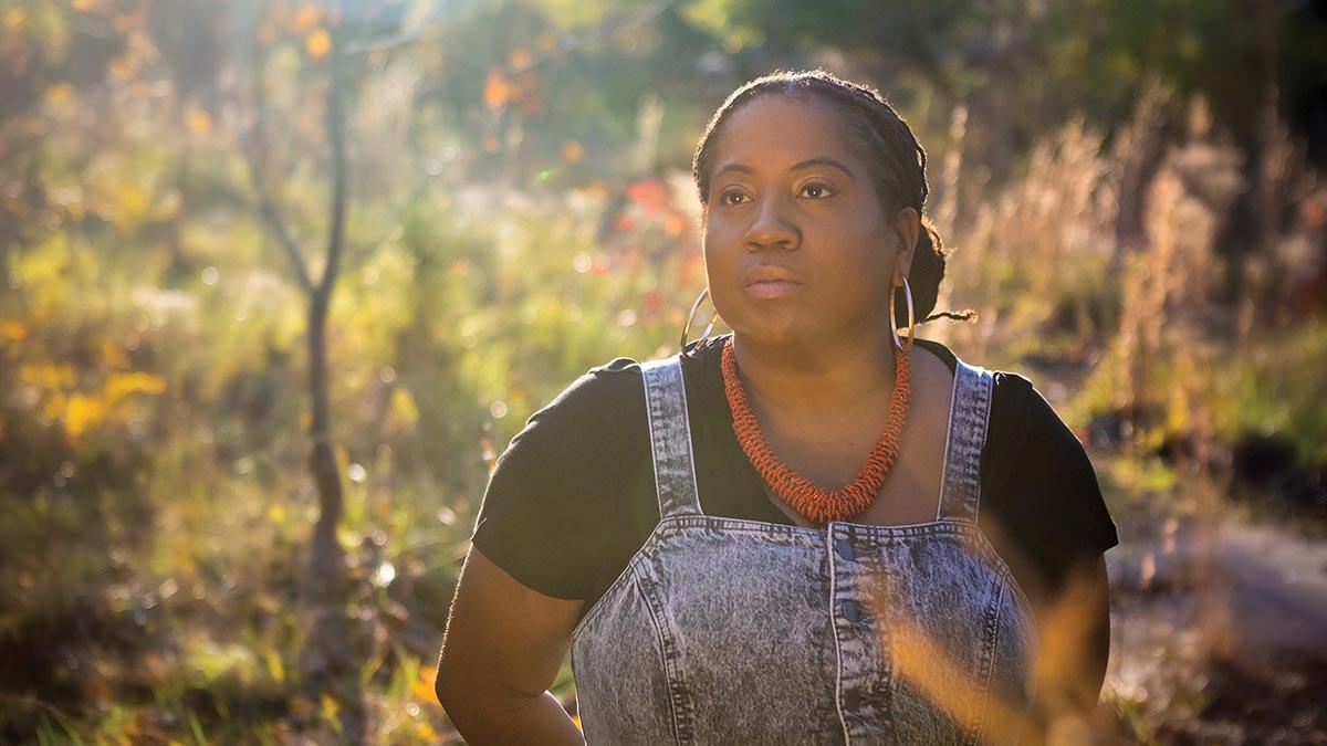 Brittany Drakeford in a field