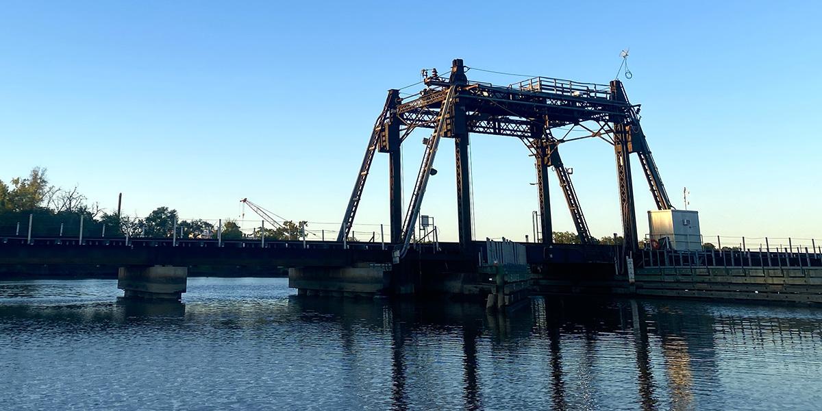 A rundown bridge on the Anacostia River