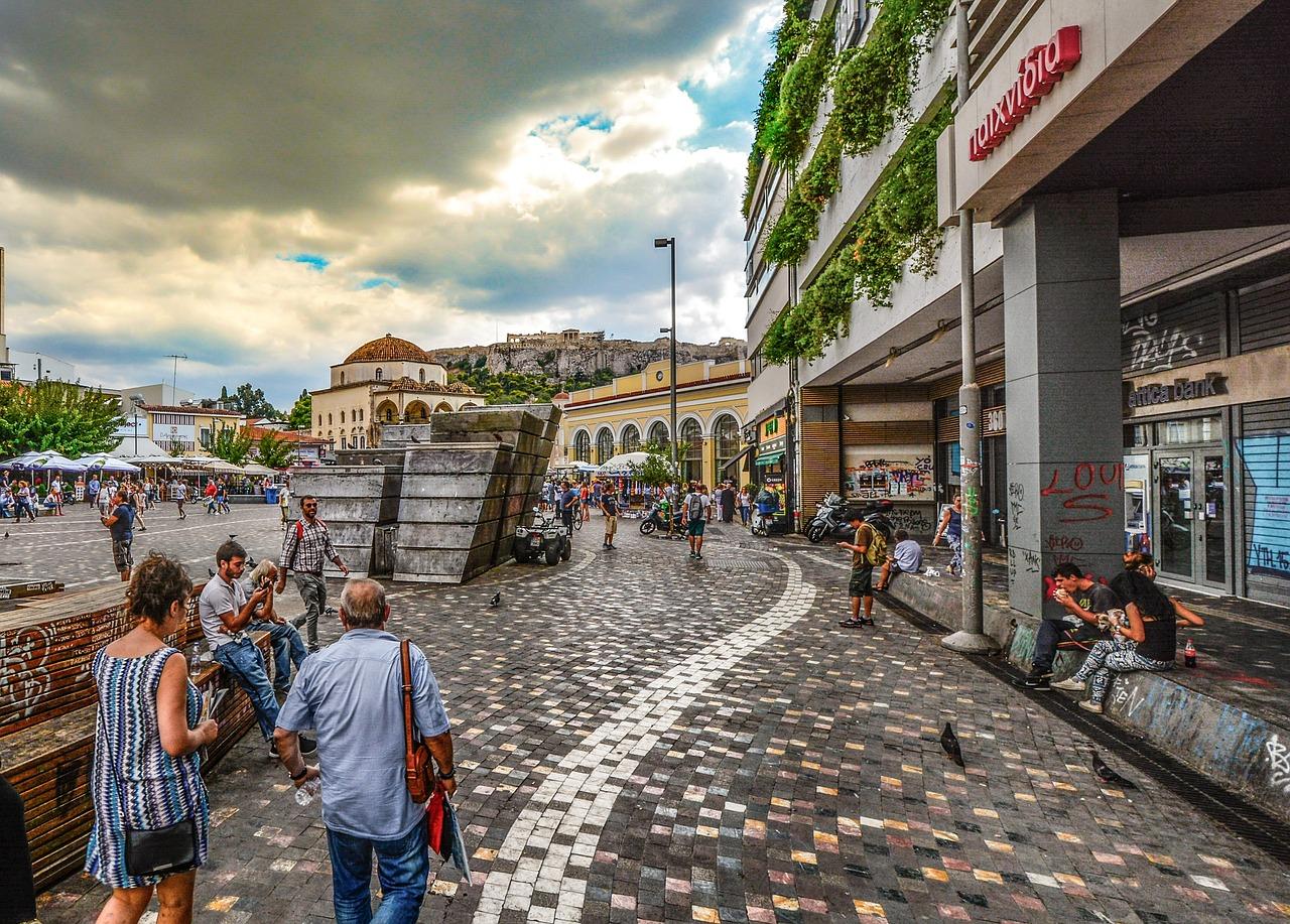 A square in Athens, Greece