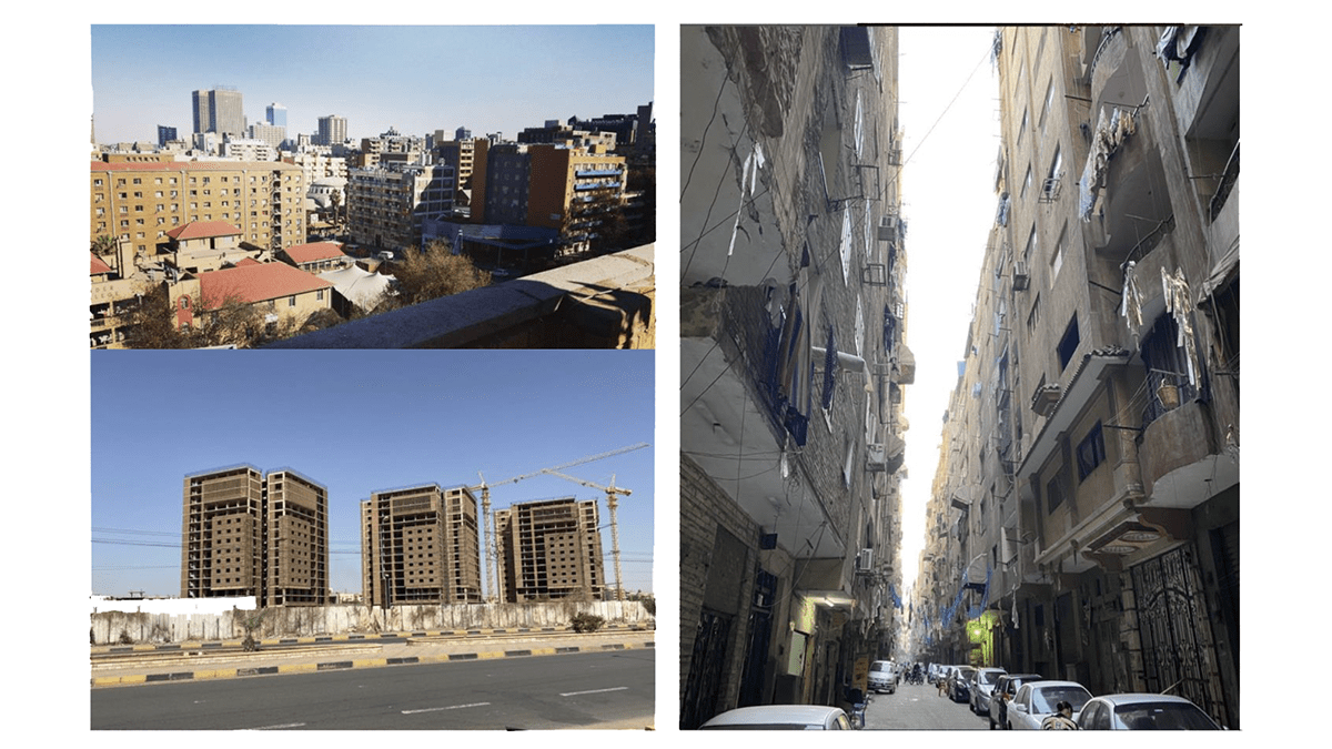 Collage of buildings and streets