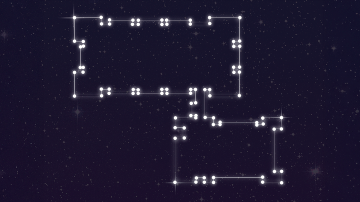 The Architecture Building's Great Space blueprint designed with stars on night sky background